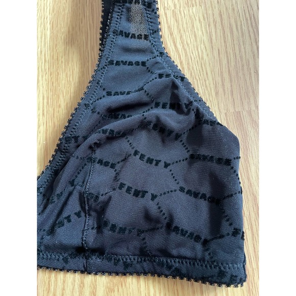Savage X Fenty Flocked Logo Bralette - Picture 2 of 10